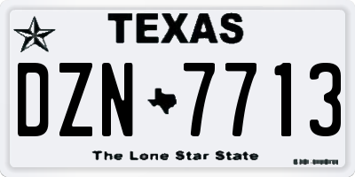 TX license plate DZN7713
