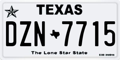 TX license plate DZN7715