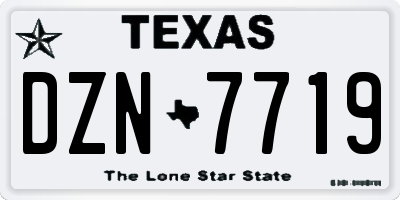 TX license plate DZN7719