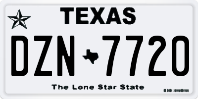 TX license plate DZN7720