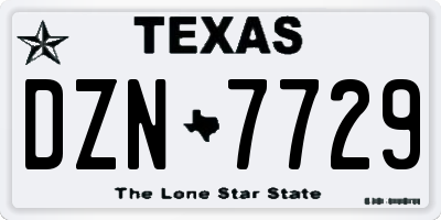 TX license plate DZN7729