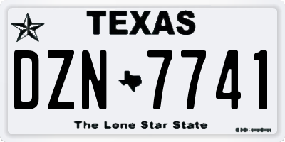 TX license plate DZN7741