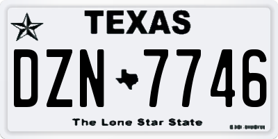 TX license plate DZN7746