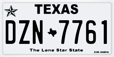 TX license plate DZN7761