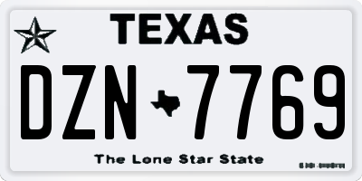 TX license plate DZN7769