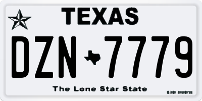 TX license plate DZN7779