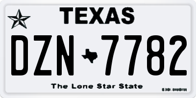 TX license plate DZN7782