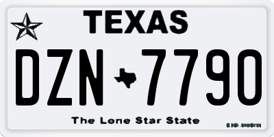 TX license plate DZN7790