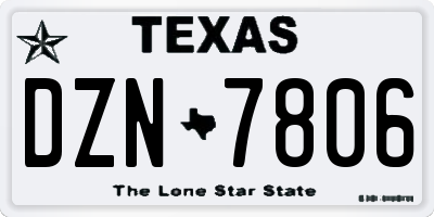 TX license plate DZN7806