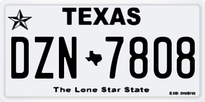 TX license plate DZN7808