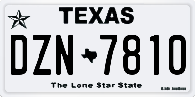 TX license plate DZN7810