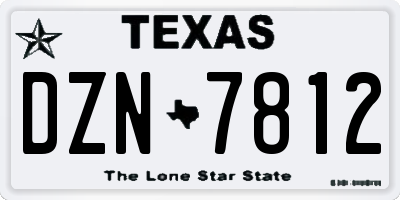 TX license plate DZN7812