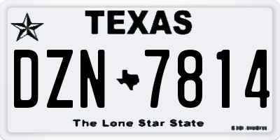 TX license plate DZN7814