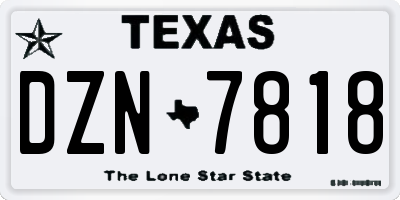 TX license plate DZN7818