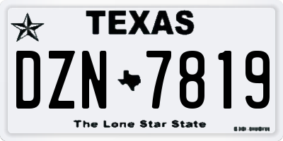 TX license plate DZN7819
