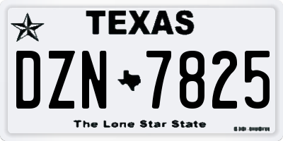 TX license plate DZN7825