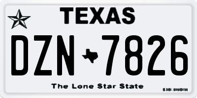 TX license plate DZN7826