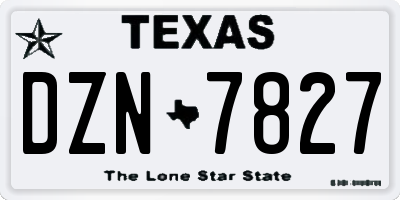 TX license plate DZN7827