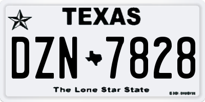 TX license plate DZN7828