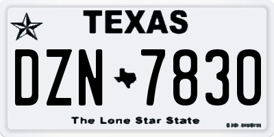 TX license plate DZN7830