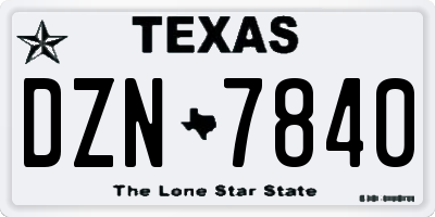 TX license plate DZN7840