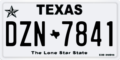 TX license plate DZN7841