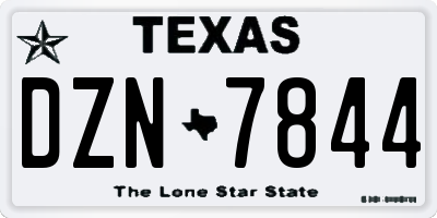 TX license plate DZN7844