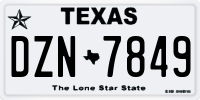 TX license plate DZN7849