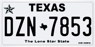 TX license plate DZN7853