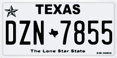 TX license plate DZN7855
