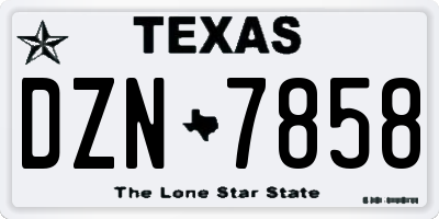 TX license plate DZN7858
