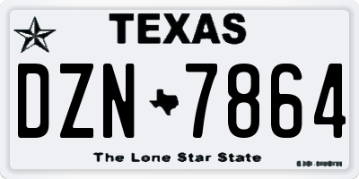 TX license plate DZN7864