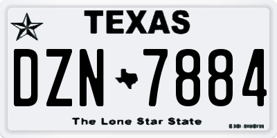 TX license plate DZN7884
