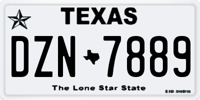 TX license plate DZN7889