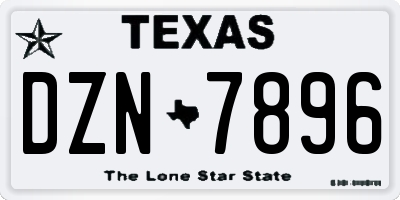TX license plate DZN7896