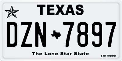 TX license plate DZN7897