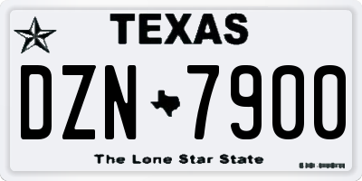 TX license plate DZN7900