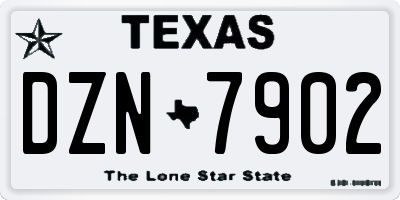 TX license plate DZN7902