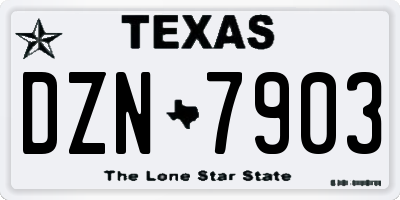 TX license plate DZN7903
