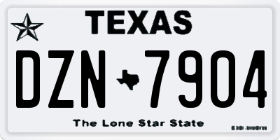 TX license plate DZN7904