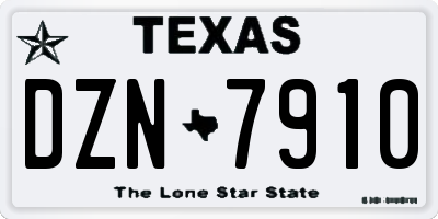 TX license plate DZN7910