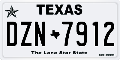 TX license plate DZN7912