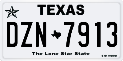 TX license plate DZN7913