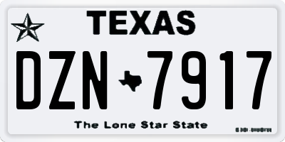 TX license plate DZN7917