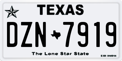 TX license plate DZN7919