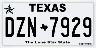 TX license plate DZN7929