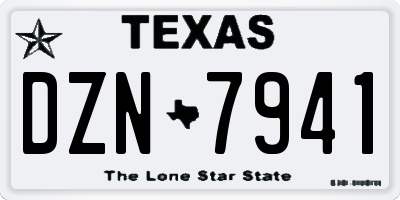 TX license plate DZN7941
