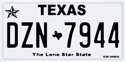 TX license plate DZN7944