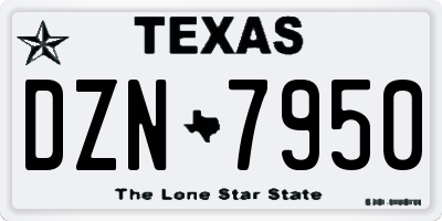 TX license plate DZN7950