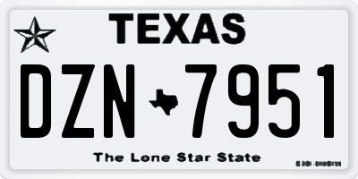 TX license plate DZN7951